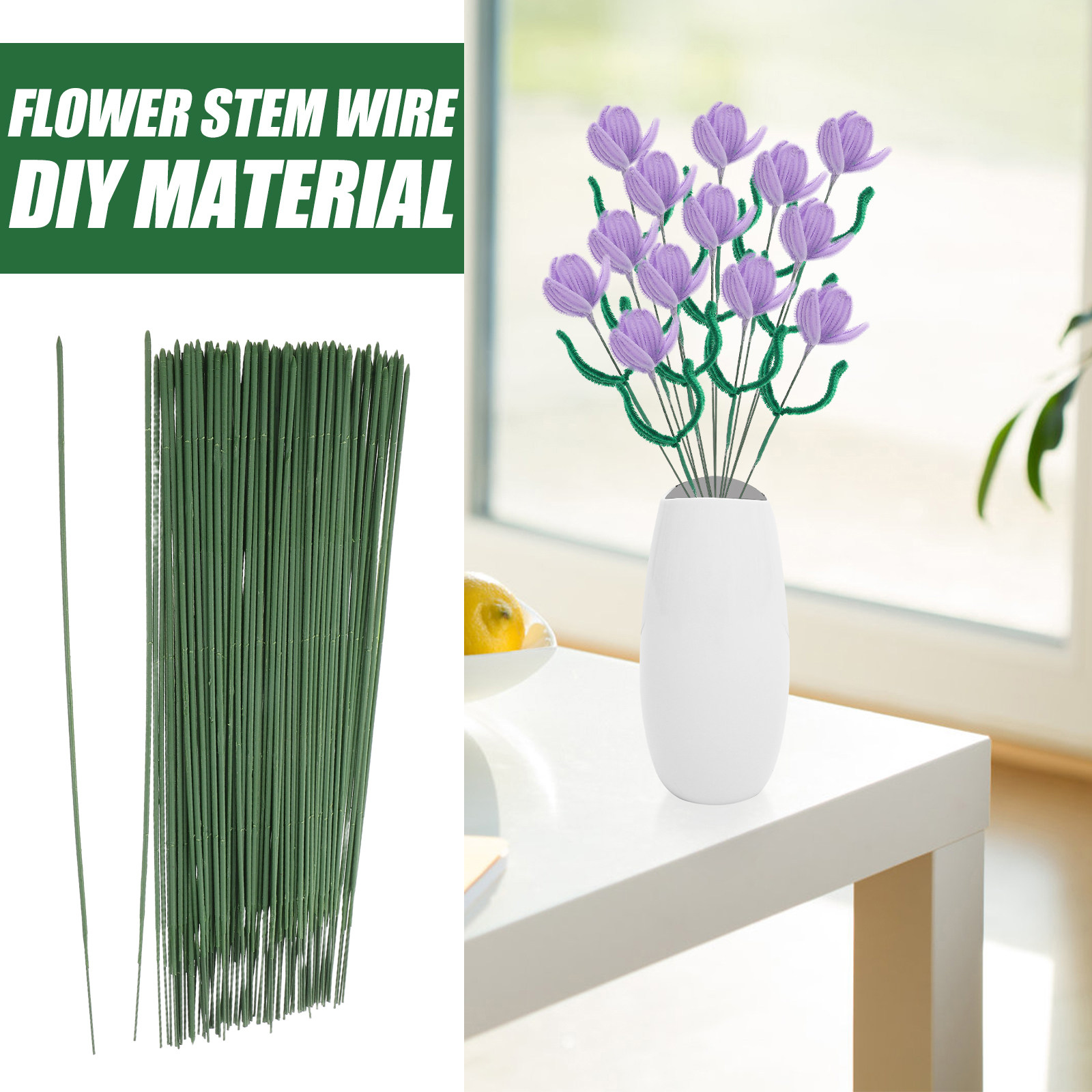 Wire Stem Florist - 100 Piezas de Tallos de Flores
