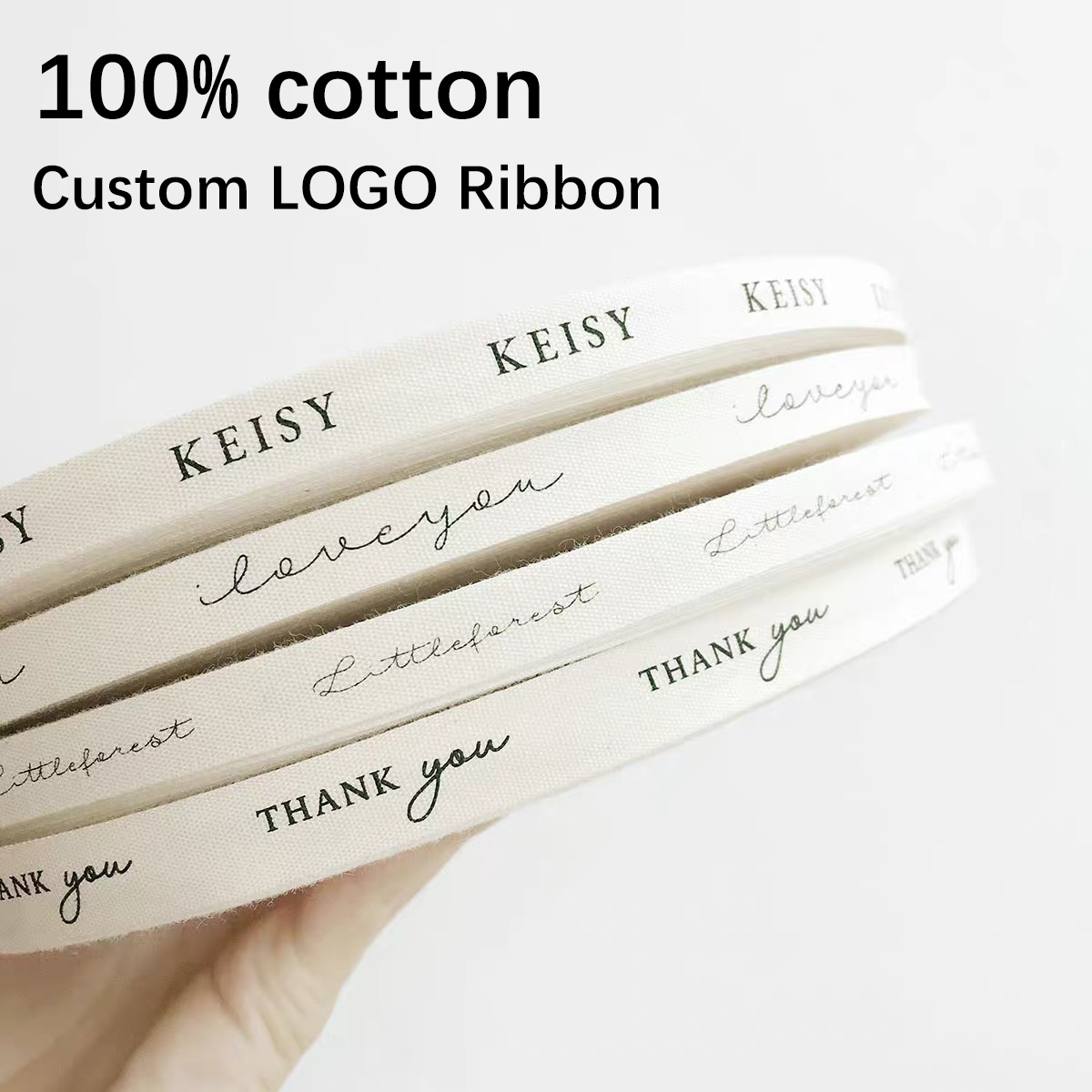 Florist Supply Ribbon - Cinta de algodón con logotipo personalizado