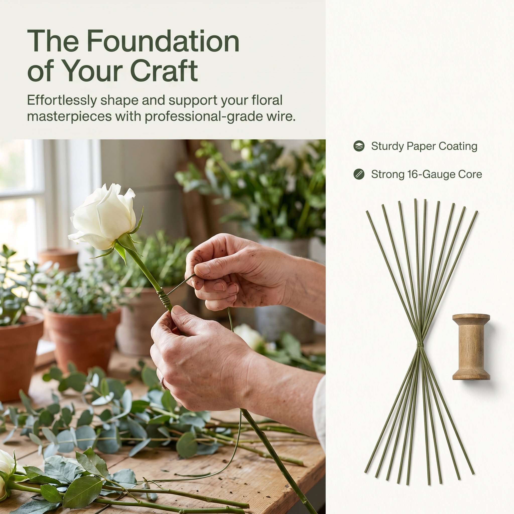 100 Piezas de Alambre Floral d - Wire Stem Florist reseña y precio