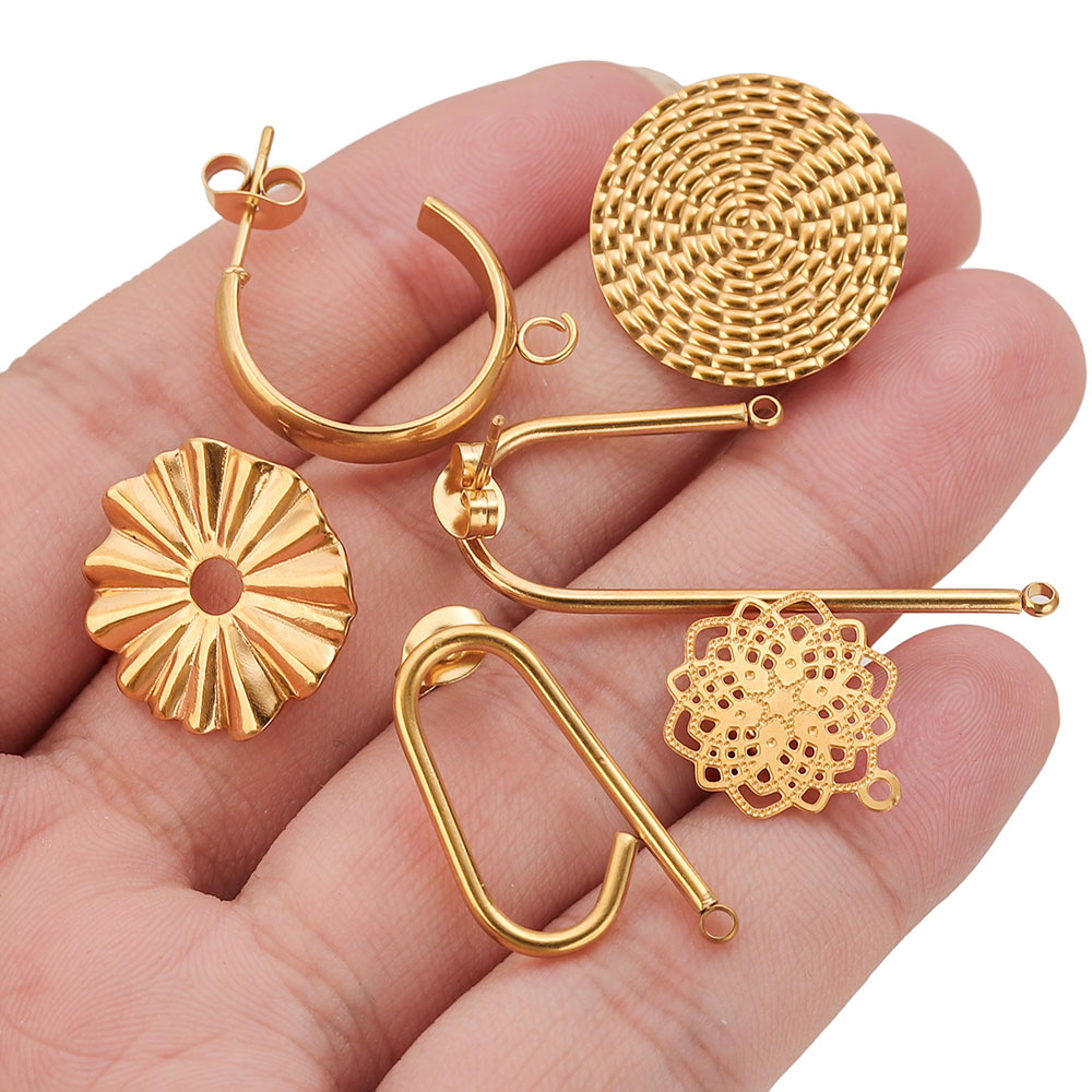 10 Uds. Pendientes de acero in - Flower Supplies reseña y precio